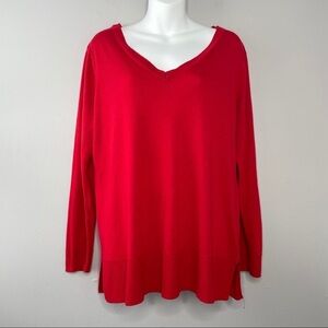 APT9 Red V-neck Lightweight Sweater Size 0X